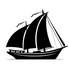 ship on white background