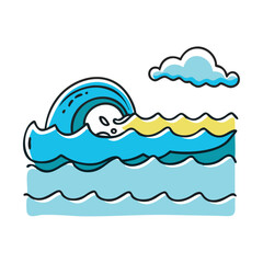 peaceful ocean waves icon, peaceful ocean waves vector illustration-simple illustration of peaceful ocean waves, perfect for peaceful ocean waves logos and icons