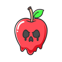 poison apple icon, poison apple vector illustration-simple illustration of poison apple, perfect for poison apple logos and icons