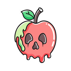 poison apple icon, poison apple vector illustration-simple illustration of poison apple, perfect for poison apple logos and icons