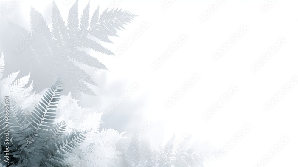 Aufkleber a high angle close-up of a seamlessly repeating monochromatic fern motif creates a serene background