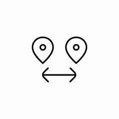 distance between places icon sign vector