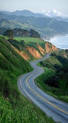Fototapeta premium Winding coastal highway