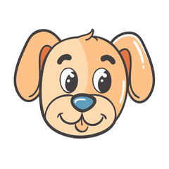 puppy face icon, puppy face vector illustration-simple illustration of puppy face, perfect for puppy face logos and icons