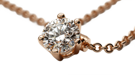 Brilliant cut pendant in modern setting isolated on transparent background
