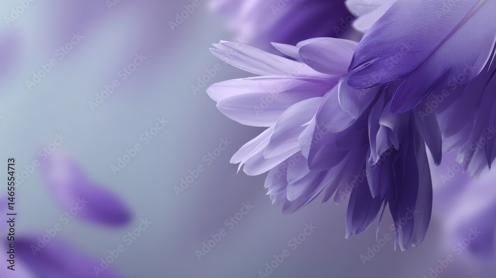 Poster close-up view features delicate lavender blooms with soft edges, arranged seamlessly to evoke tranqu