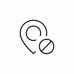 location deleted icon sign vector