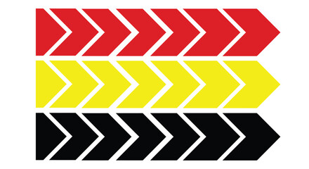 Collection set Red, black,Yellow Right Arrow,Arrow Pointing Right,Minimalist Arrow DesignRight-Pointing Arrow Graphic with sharpe Edges on Transparent AI Generative