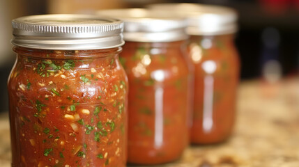 A classic tomato-based sauce made with tomatoes, garlic, olive oil, onions, and fresh herbs like basil and oregano.