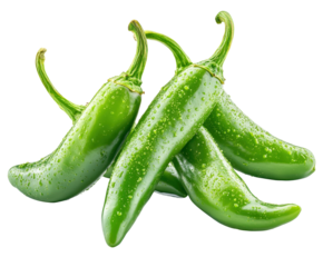 Fresh green jalapenos kitchen food bright isolated on transparent background