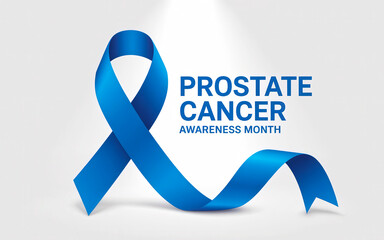 Blue ribbon symbolizing prostate cancer awareness month.