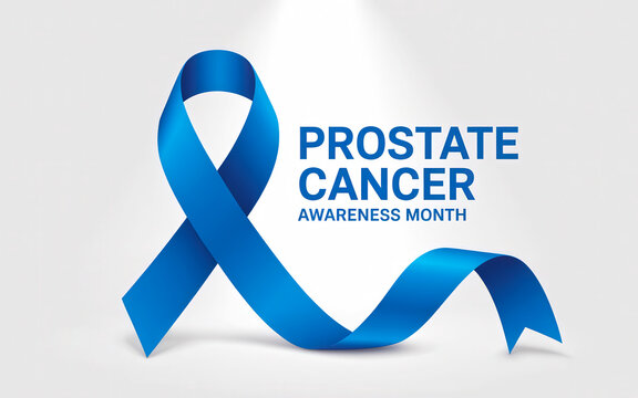 Blue ribbon symbolizing prostate cancer awareness month.