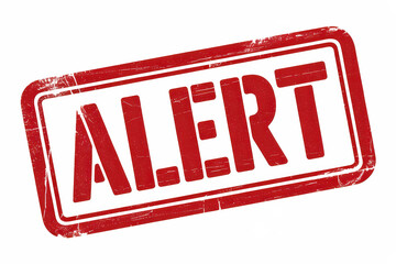 Red alert stamp on white background.