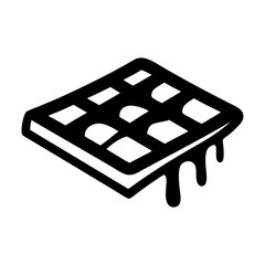 Stylized waffle with topping illustration for breakfast or dessert treat icon