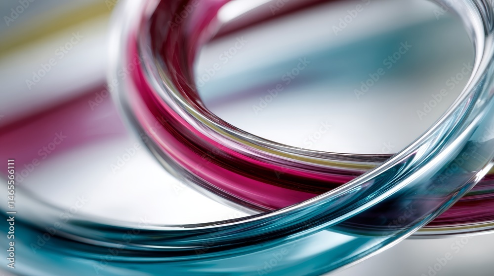 Aufkleber vibrant torus-shaped object showcases liquid-like finish with metallic swirls reflecting in magenta 