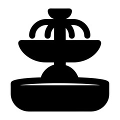 Silhouette of a Multi Tiered Fountain with Water Flowing Downwards