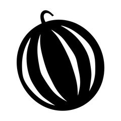 Silhouette of a watermelon with rind lines, ripe and ready to eat
