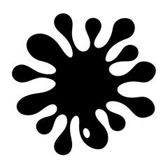 Abstract vector illustration of a black paint blot on a white background