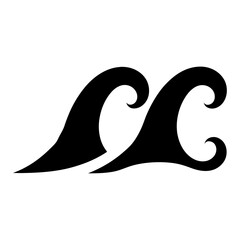 Obraz premium Two stylized waves in black on a white background create a dynamic design