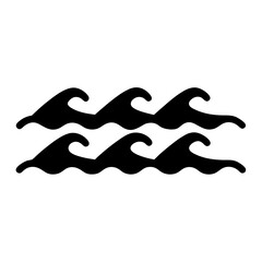 Elegant minimalist black wave pattern set against a stark white backdrop