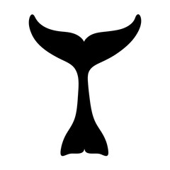 Simple elegant black and white design of a whale or dolphin fluke © pixostudio