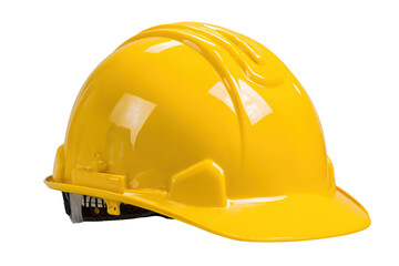 Fototapeta premium Yellow construction safety helmet PNG with a transparent background