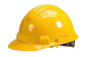 Fototapeta premium Yellow construction safety helmet PNG with a transparent background