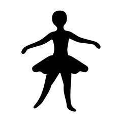 Elegant silhouette of a ballerina with arms outstretched in graceful pose