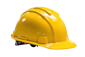 Fototapeta premium Yellow construction safety helmet PNG with a transparent background