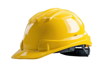 Fototapeta premium Yellow construction safety helmet PNG with a transparent background