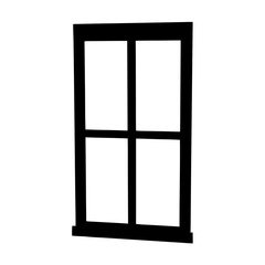 Simple black and white illustration of a four pane window frame