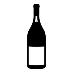 Elegant Silhouette of a Wine Bottle with Blank Label Ready for Branding