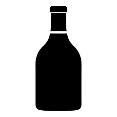 Stylized Silhouette Illustration of a Generic Bottle Used for Beverages