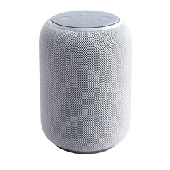 Smart speaker isolated on transparent background .