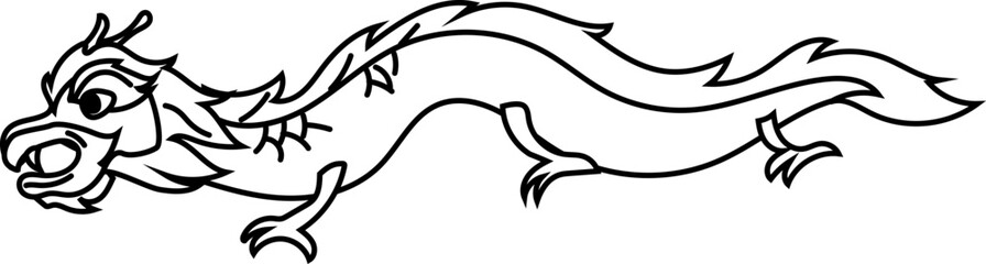 Chinese dragon line art Chinese New Year vector illustration