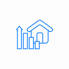 bar chart house icon sign vector
