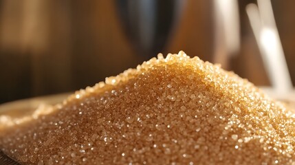 Closeup Brown Sugar Crystals Texture Background