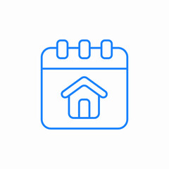 calendar house icon sign vector