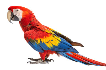 Obraz premium full body Close up Scarlet Macaw Bird Profile AI Generated By PNG