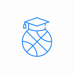 graduation ball icon sign vector