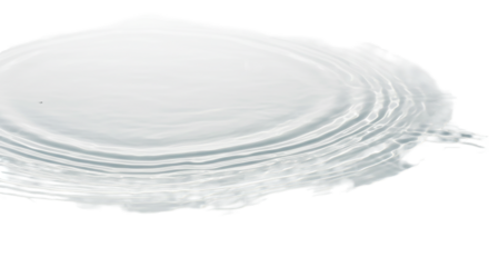 Smooth water ripple isolated on a transparent background, ideal for peaceful water-related designs, relaxation graphics, and calming themes for various creative projects