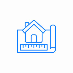 house measurement icon sign vector