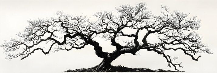 Elegant Simplicity: The Traced Outline of a Majestic Tree
