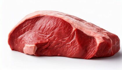 huge red meat chunk isolated over white background