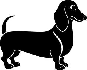  dachshund simple black silhouette, Black silhouette vector icon, silhouette illustration, Animal silhouette