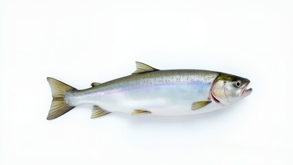Fresh trout fish on white background.