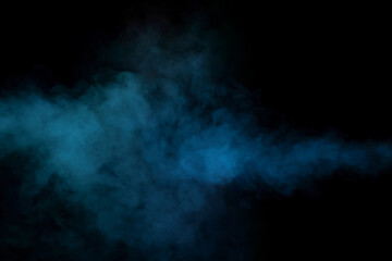 Blue and green steam on a black background.