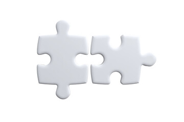 Obraz premium Two connecting puzzle pieces PNG with a transparent background