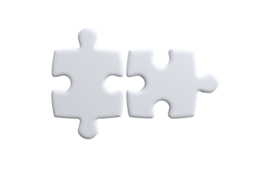 Two connecting puzzle pieces PNG with a transparent background

