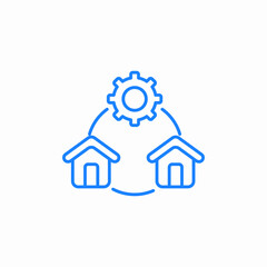 network houses icon sign vector